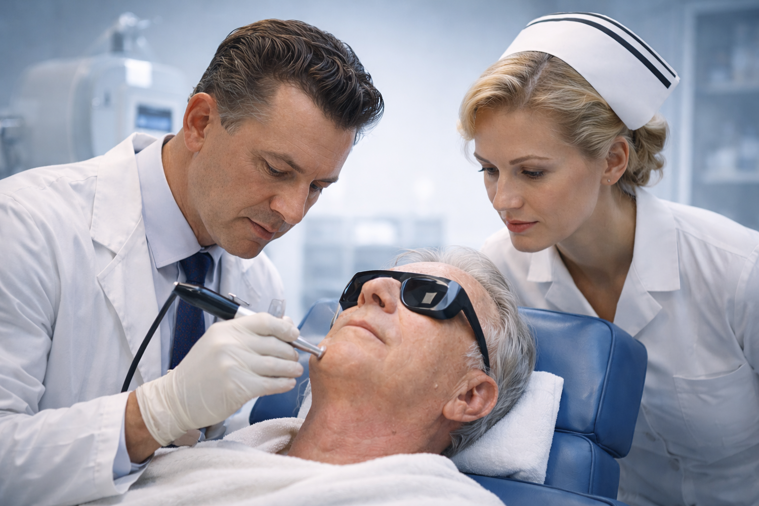 Collage of skin imperfection treatments