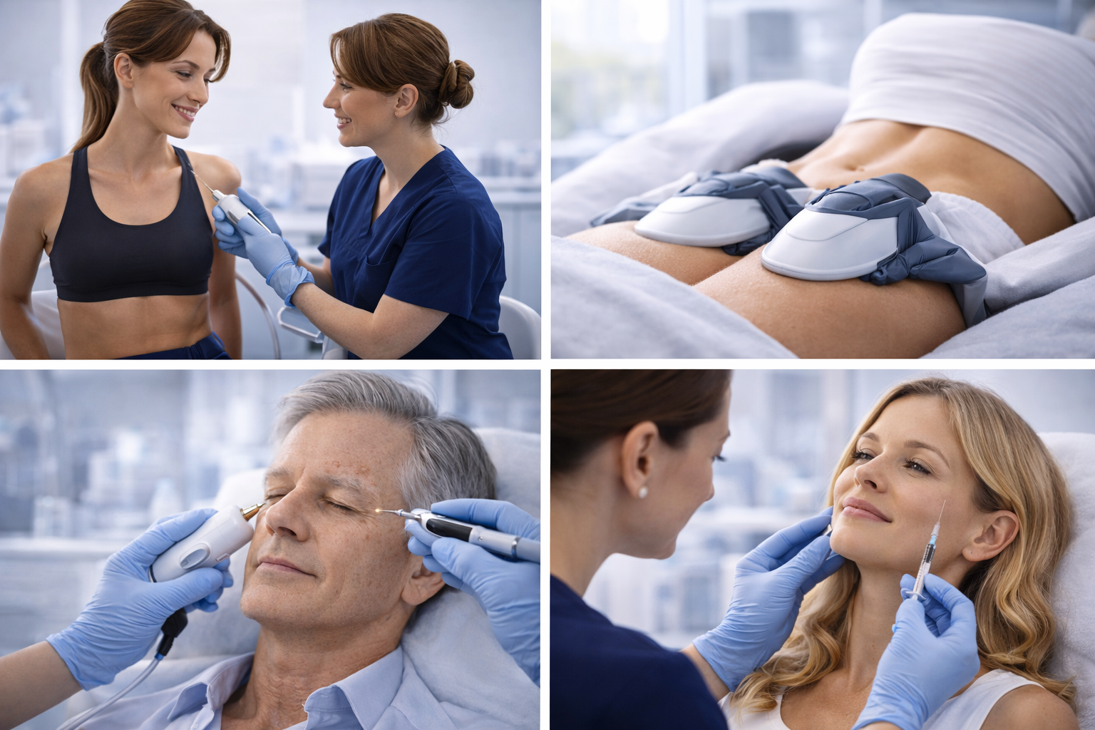 Collage of people considering treatment options